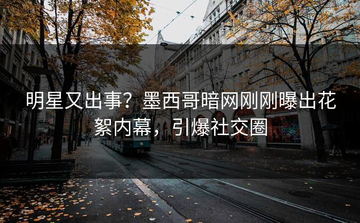 明星又出事？墨西哥暗网刚刚曝出花絮内幕，引爆社交圈
