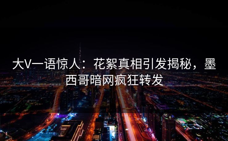 大V一语惊人：花絮真相引发揭秘，墨西哥暗网疯狂转发