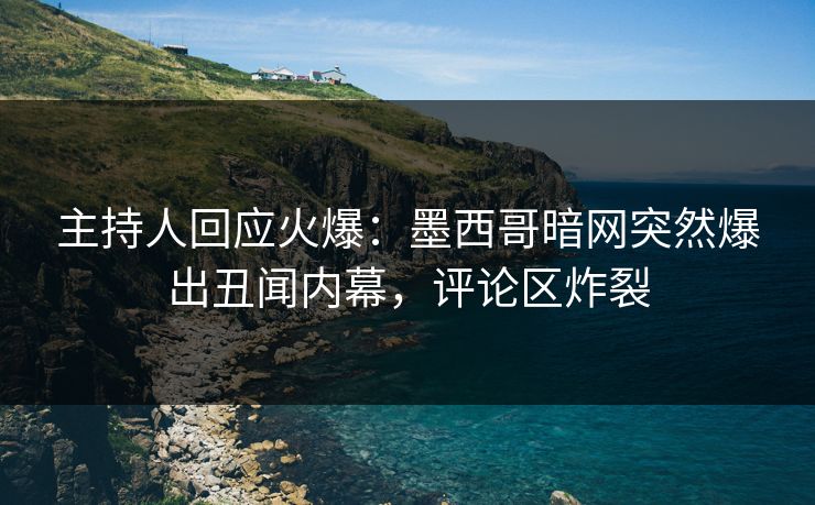 主持人回应火爆：墨西哥暗网突然爆出丑闻内幕，评论区炸裂
