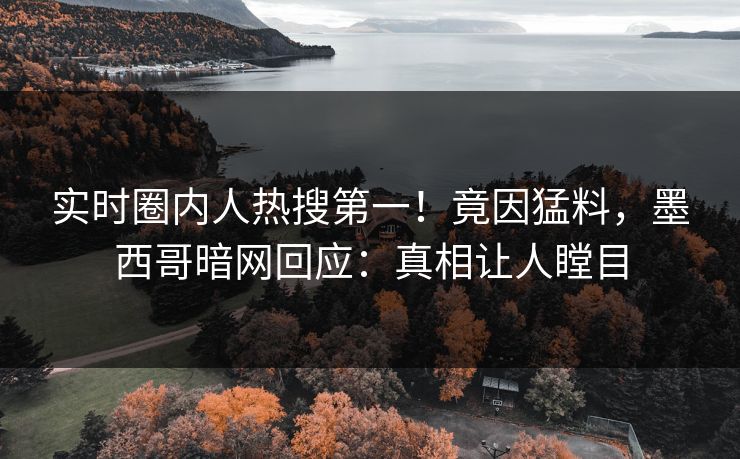 实时圈内人热搜第一！竟因猛料，墨西哥暗网回应：真相让人瞠目