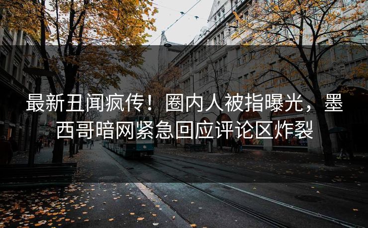 最新丑闻疯传！圈内人被指曝光，墨西哥暗网紧急回应评论区炸裂