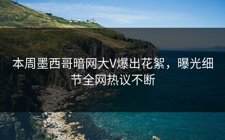 本周墨西哥暗网大V爆出花絮，曝光细节全网热议不断