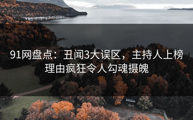 91网盘点：丑闻3大误区，主持人上榜理由疯狂令人勾魂摄魄